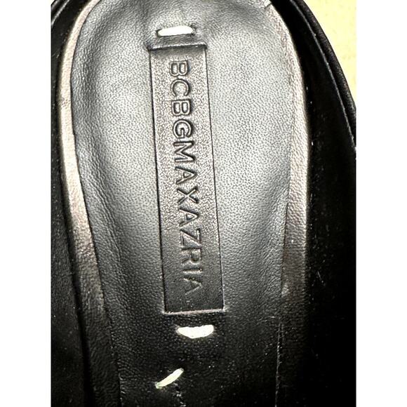 BCBGMaxazria Jeremy Black Leather High Heel Open Toe Mules Sandals Size 9B NWOB - Picture 7 of 8